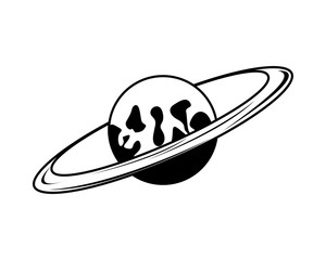 space saturrn planet isolated icon