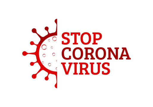 Coronavirus (Covid-19). Symbol of the fight against coronovirus. Stop virus sign. Coronovirus infection emblem flat vector illustration.