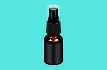 bottle of perfume isolated on white background Drops, Oil Serum  Mock up 