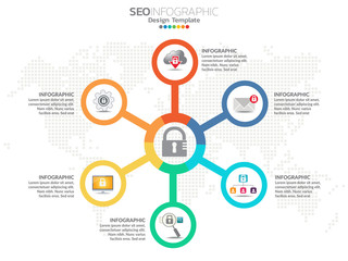 Fototapeta premium 6 Parts of General Data Protection Regulation (GDPR) Concept.