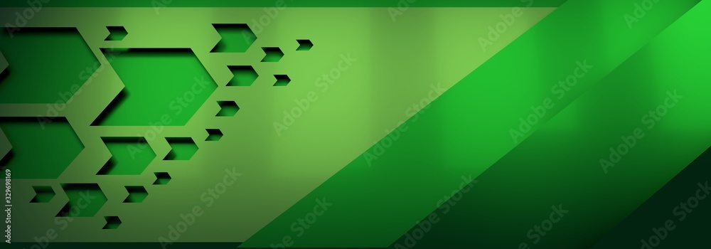 Wall mural trendy banner template or website headers with abstract geometric background. 3d rendering