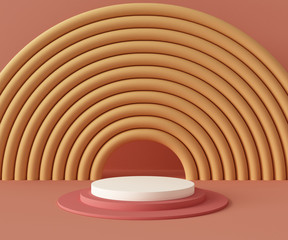 Obraz premium 3d rendering podium background mock-up scene. Abstract geometry shape pastel color. Minimal geometric shape. Cosmetic background for product presentation.