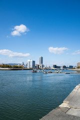 Fototapeta premium 広島県の川沿いの風景
