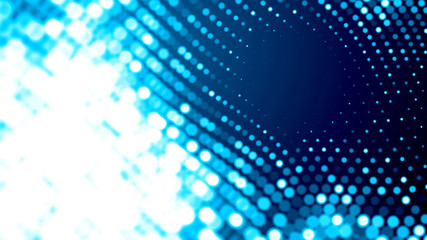 Obraz premium Dot white blue wave light screen gradient texture background. Abstract technology big data digital background. 3d rendering.