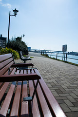 広島県の川沿いの風景