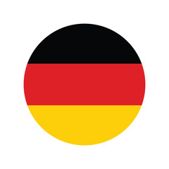 Round Germany flag vector icon isolated, Germany flag button, vector illustration of Germany flag.