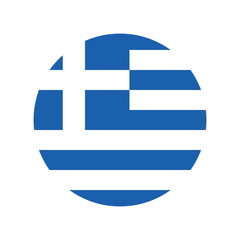 Naklejka premium Round greece flag vector icon isolated, greece flag button, Simple vector button flag - Greece.