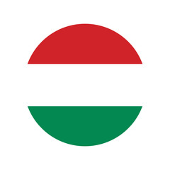 Simple vector button flag - Hungary, Hungary flag, official colors and proportion correctly. National Hungarian flag. Raster illustration.
