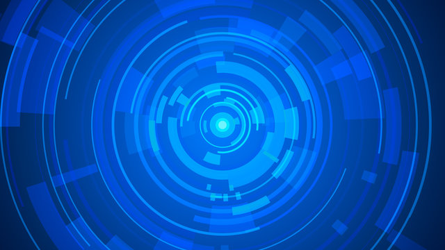 Circle blue technology Hi-tech dark background. Abstract graphic digital future concept design.