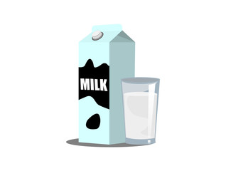 Milk box on white background