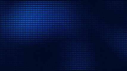 Dot blue pattern screen led light gradient texture background. Abstract  technology big data digital background. 3d rendering.