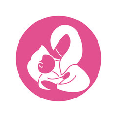 woman with son, silhouette style icon