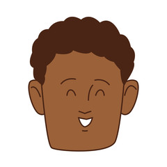 young afro man head avatar character