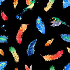naadloos patroon met kleurrijke veren