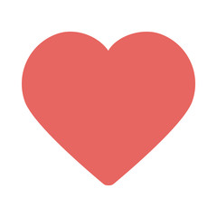 cute heart red on white background
