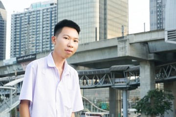 close up thai student in uniform