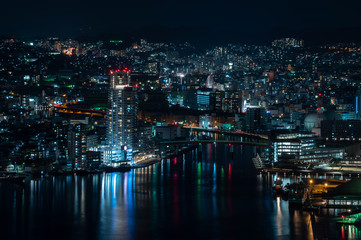Fototapeta na wymiar 鍋冠山から見る長崎の夜景