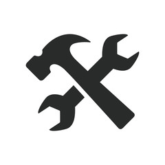wrench and hammer icon vector design illustration