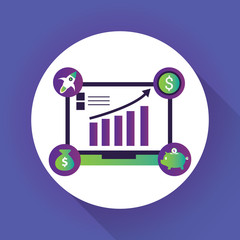 laptop and economic growing graph concept