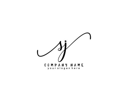 Letter SJ handwrititing logo with a beautiful template