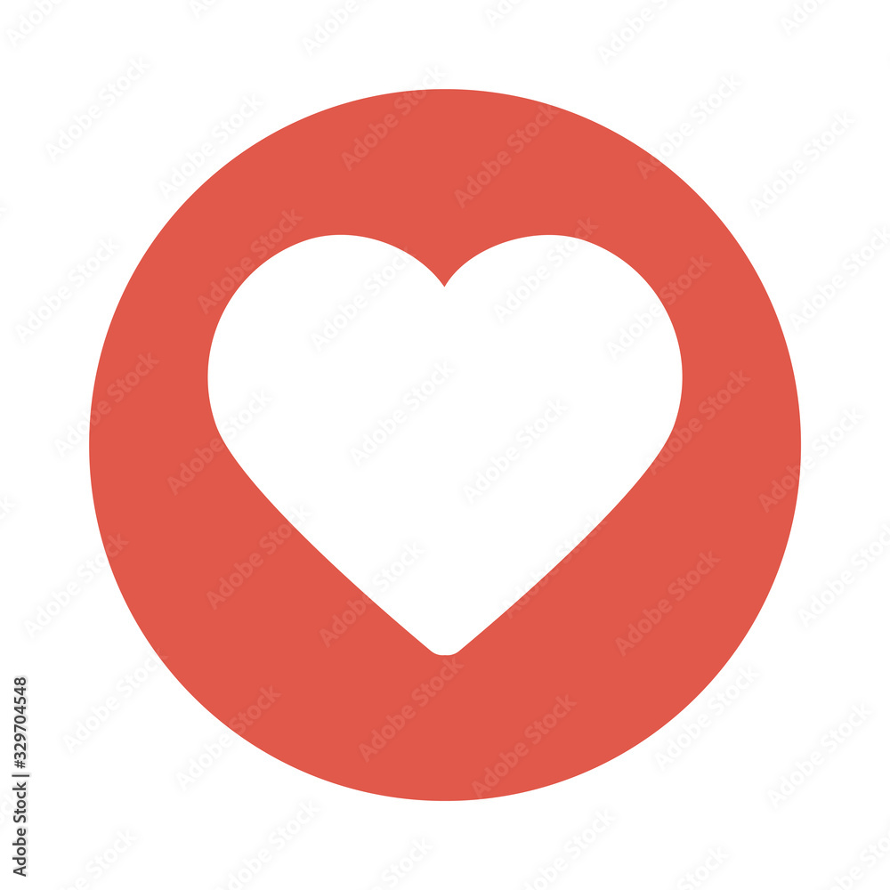 Canvas Prints cute heart red , block and flat style icon