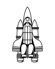 space ship flying isolated icon