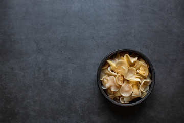 White fungus on a dark background