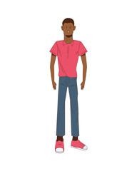 young afro man avatar character icon