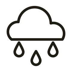 cloud with rain, line style icon