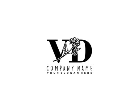 Letter VD handwrititing logo with a beautiful template