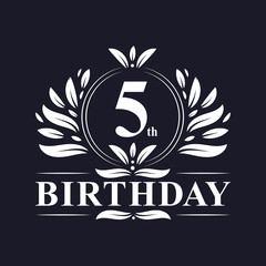 5 years Birthday logo, 5th Birthday celebration.