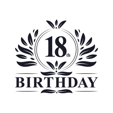 18 years Birthday logo, 18th Birthday celebration.
