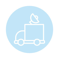 Obraz premium vehicle with satellite antenna, block and flat style icon