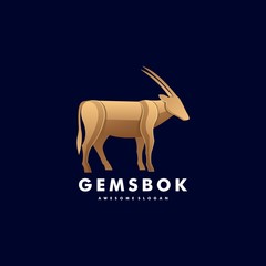 Obraz premium Vector Logo Illustration Deer Gradient Colorful Style.