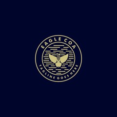 Vector Logo Illustration Eagle Vintage Badge Style.