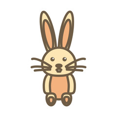 rabbit stuffed child toy block style icon