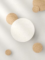 Plane composition of round pattern. 3d rendering - illustration.