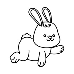 cute little rabbit easter character