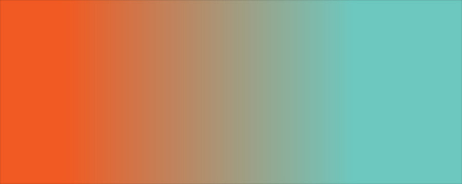 Bright Vibrant Orange And Cyan Green Gradient Illustration Background Panorama With Vertical Stripes. 