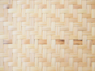 Background with weave bamboo pattern, Traditional wickerwork in Thailand.