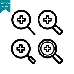 magnifying glass vector icon in trendy flat design 