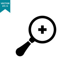 magnifying glass vector icon in trendy flat design 