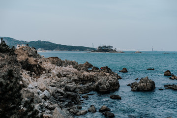Fototapeta na wymiar the mediterranean sea and rocks