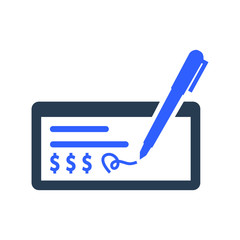 Bank check icon