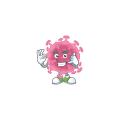 Call me funny gesture corona virus parasite mascot cartoon design