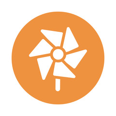 toy windmill , block and flat style icon