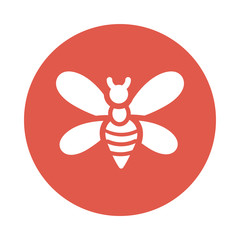 cute bee , block and flat style icon