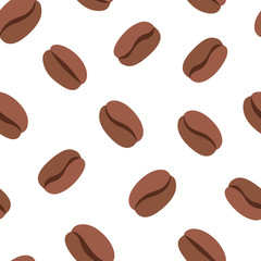 Simple coffee bean silhouette seamless pattern. Vector illustration for fashion, scrapbook, surface design
