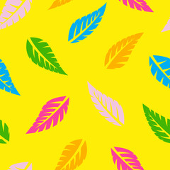Fototapeta na wymiar Simple falling leaves leaf silhouette seamless pattern. Vector illustration for fashion, scrapbook, surface design