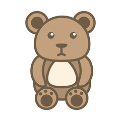 bear teddy child toy block style icon